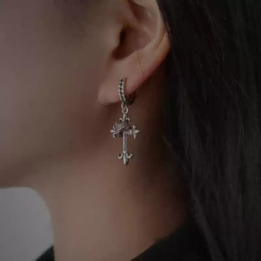 【復古小眾】皇冠十字架耳扣 | 精緻氣質 Huggies