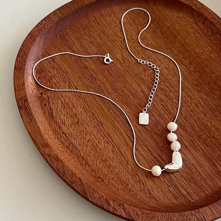 💖 *心動珍珠・不規則愛心項鍊* 💖