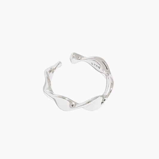 【復古小眾】波浪彎曲開口戒指