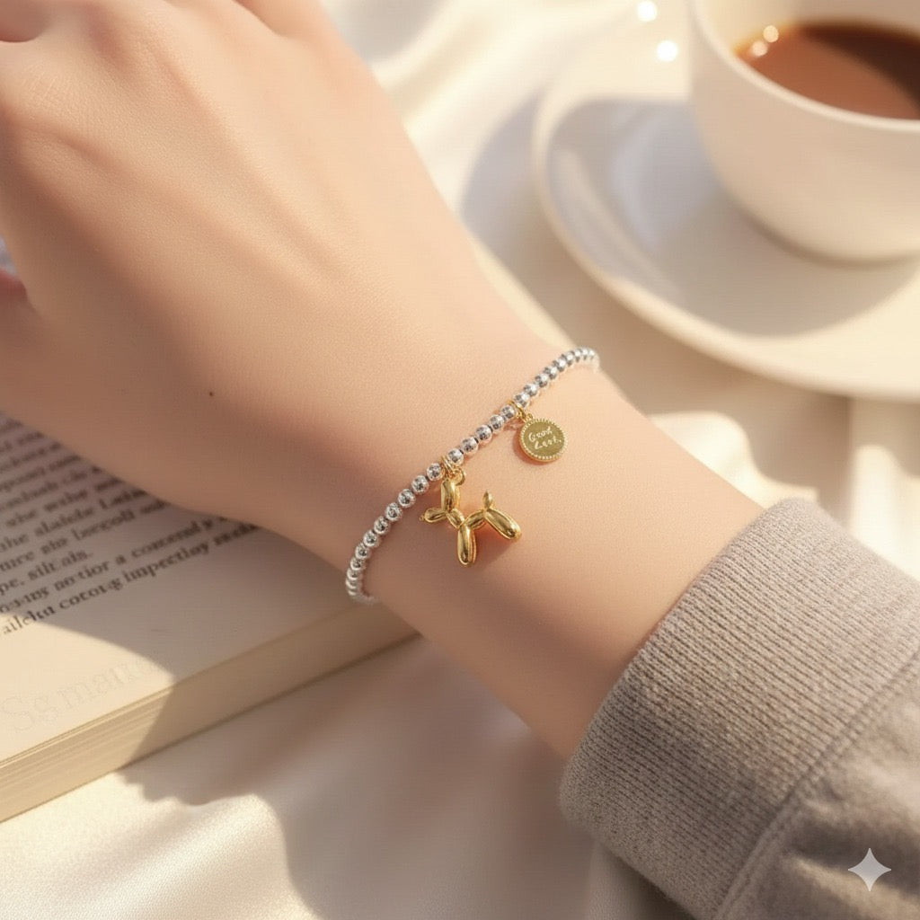 【玩味復古】藝術氣球狗原子粗鍊手鍊