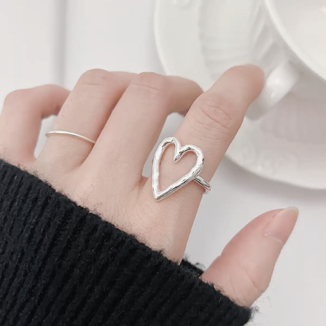 復古鏤空愛心戒指