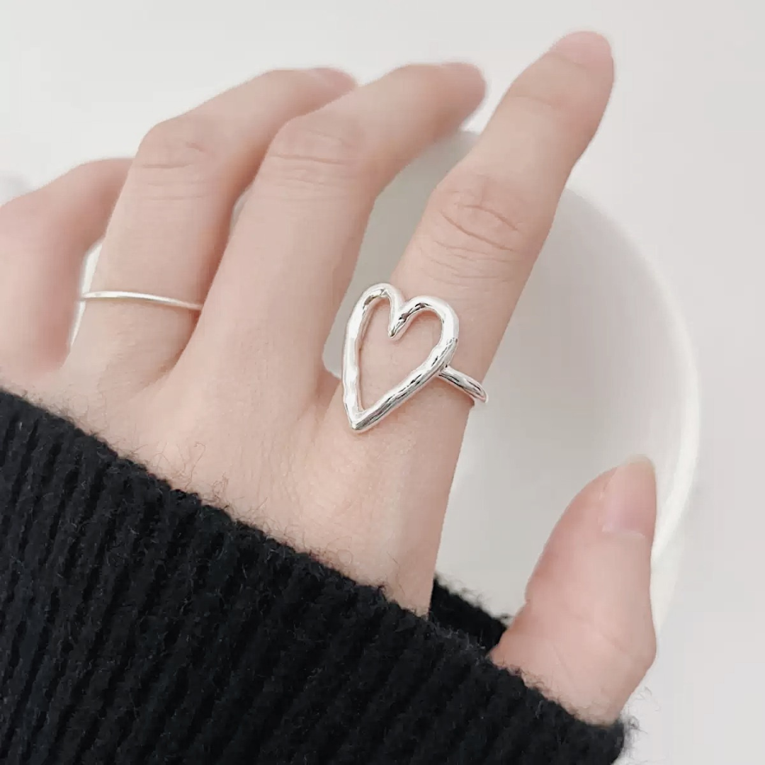 復古鏤空愛心戒指