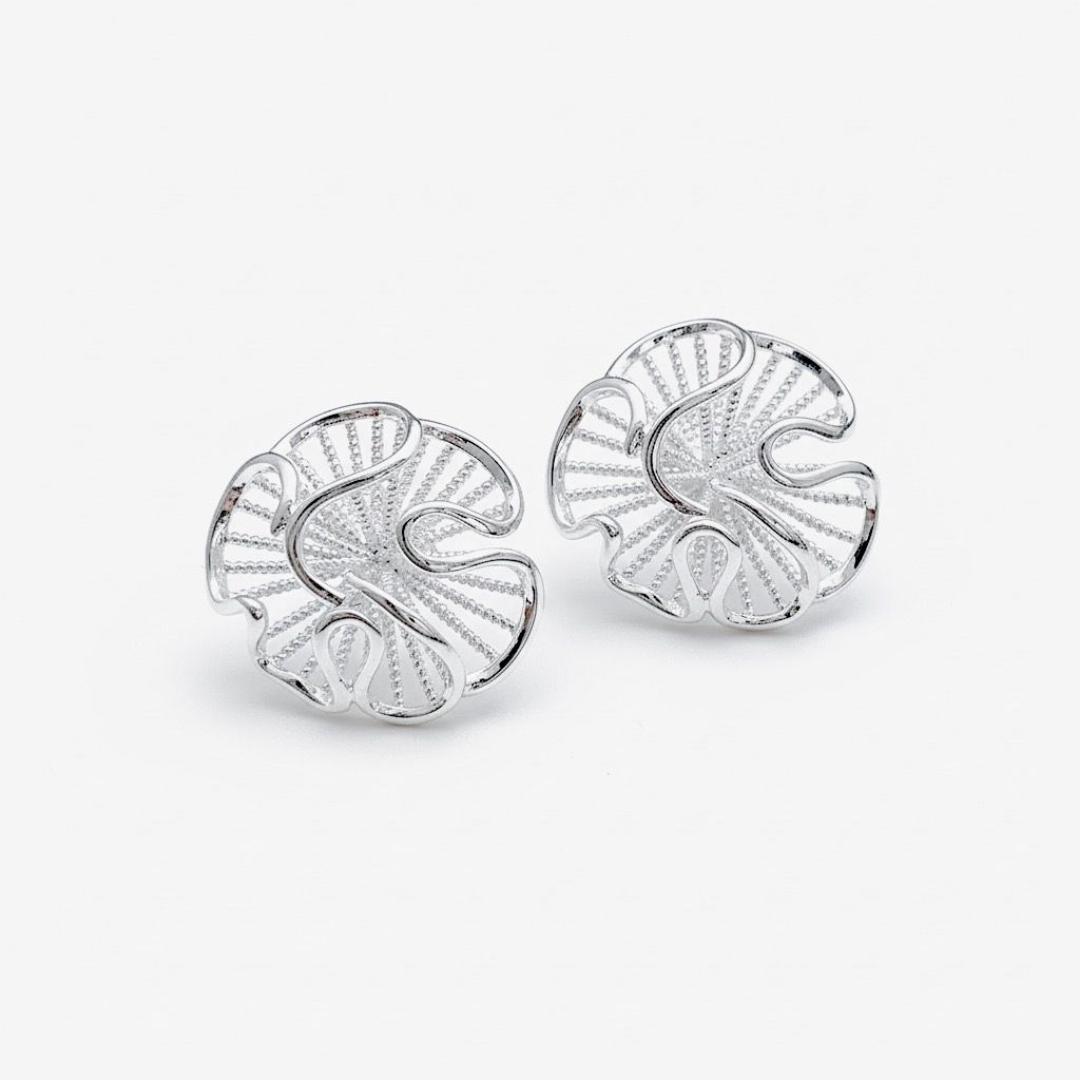 法式復古金屬花朵耳環 - 2026 輕奢系列 (French Vintage Floral Earrings)