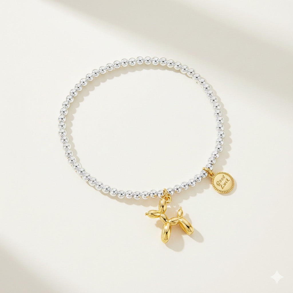 【玩味復古】藝術氣球狗原子粗鍊手鍊