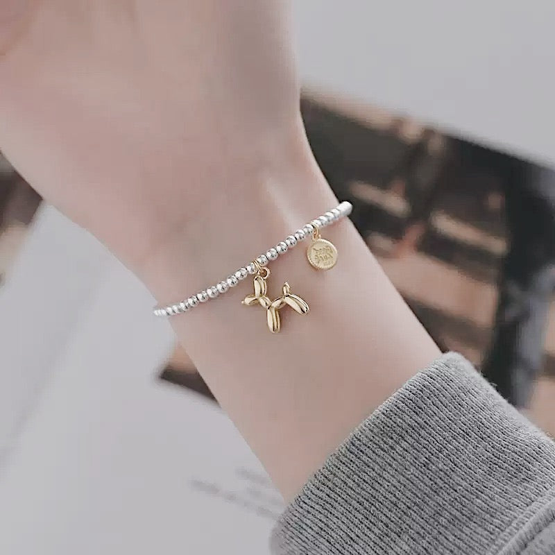 【玩味復古】藝術氣球狗原子粗鍊手鍊