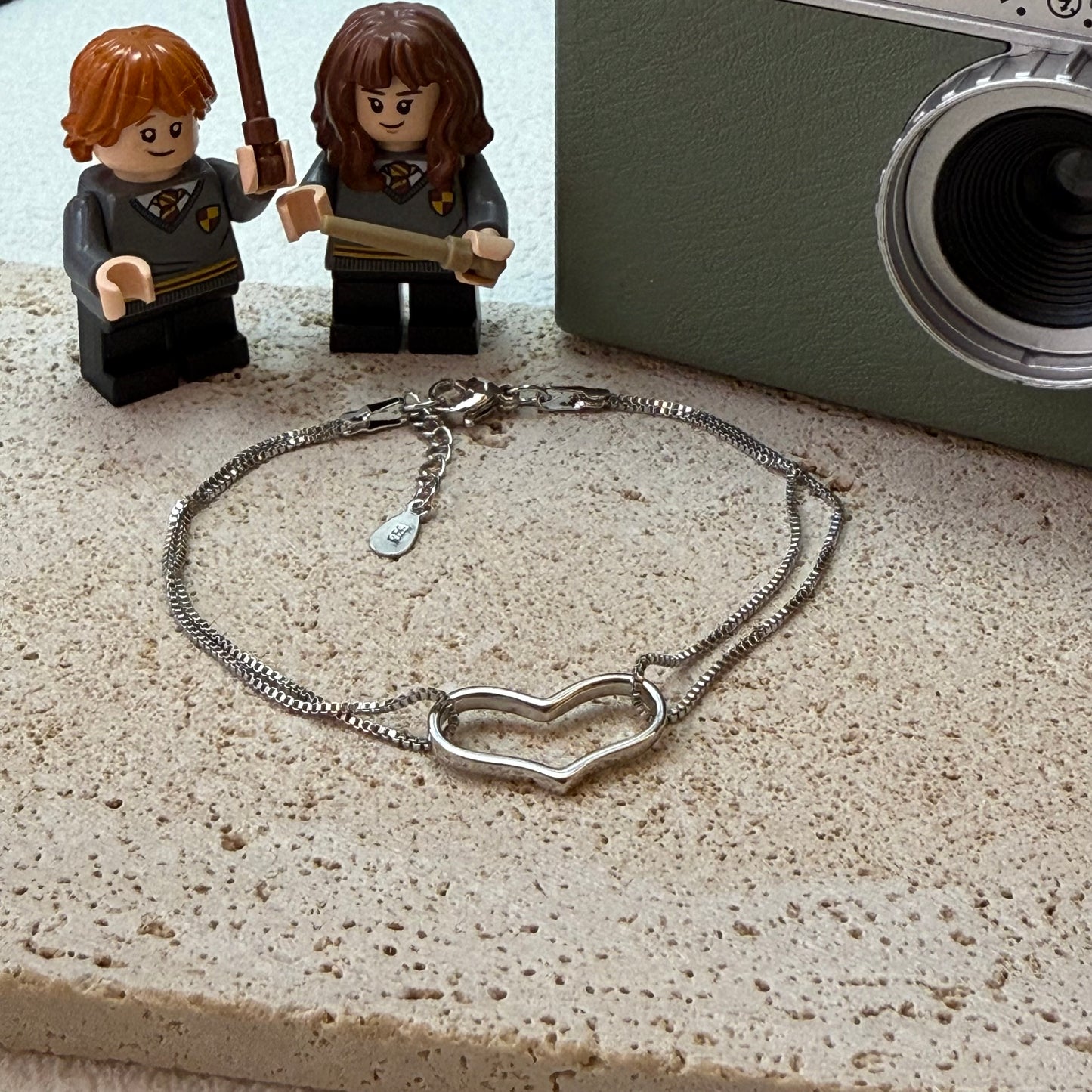 純銀愛心手鍊 — 簡約甜美百搭心型手環