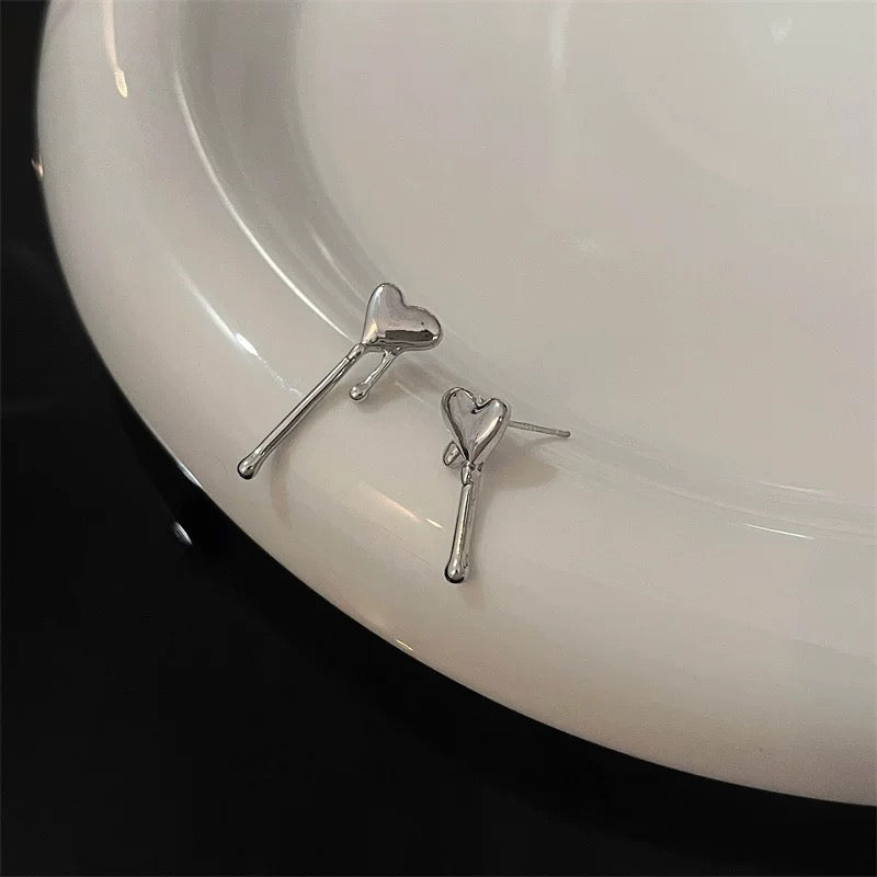 🌟 銀針愛心耳環 🌟