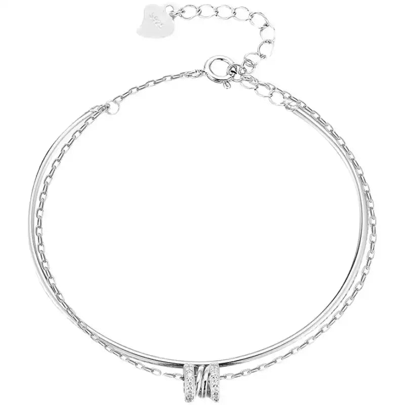 「雙層純銀手鍊｜簡約疊戴設計｜小眾INS風飾品｜閨蜜同款必備」