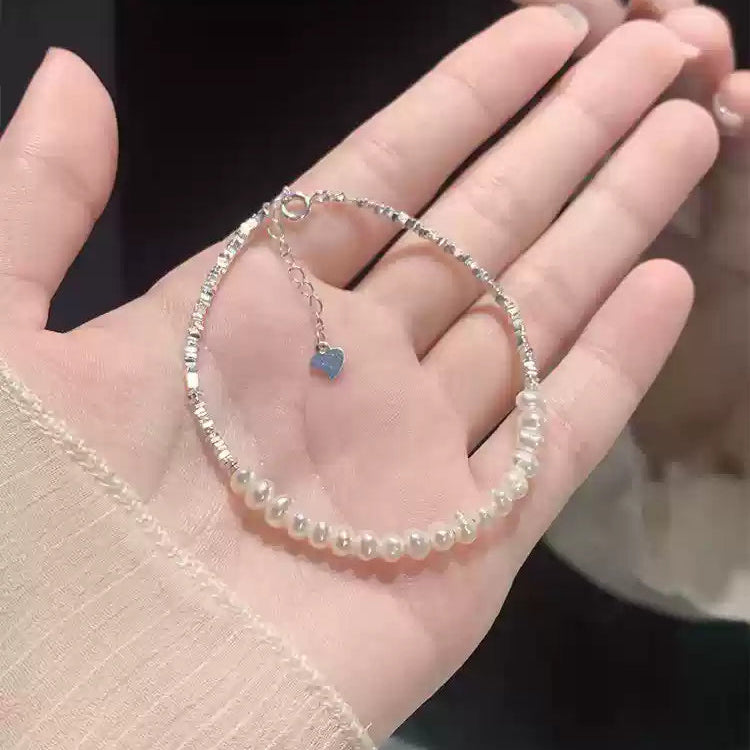 🪐 【碎銀珍珠雙生手鍊】S925純銀輕奢冷淡風設計