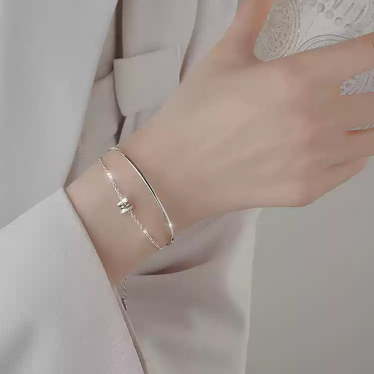 「雙層純銀手鍊｜簡約疊戴設計｜小眾INS風飾品｜閨蜜同款必備」