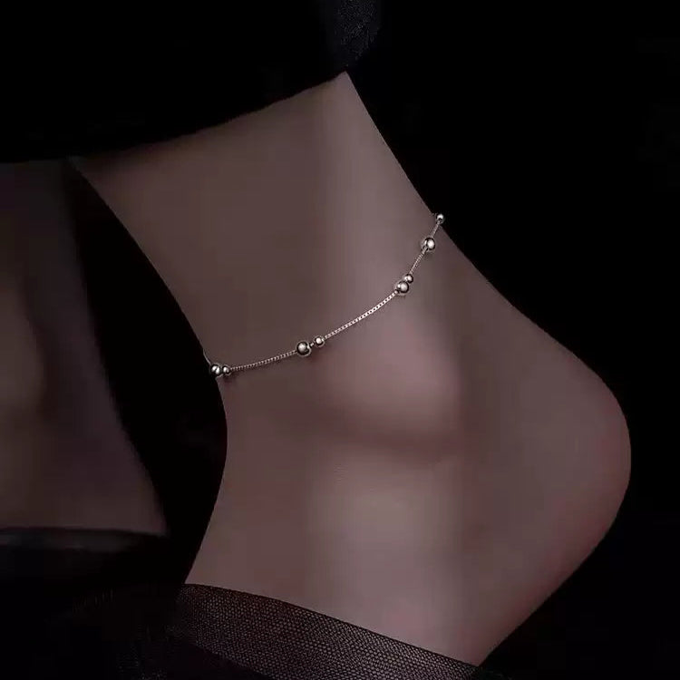 「2025開運足飾｜S925純銀轉運珠腳鍊｜極簡高級感腿鏈｜小眾潮流必備」