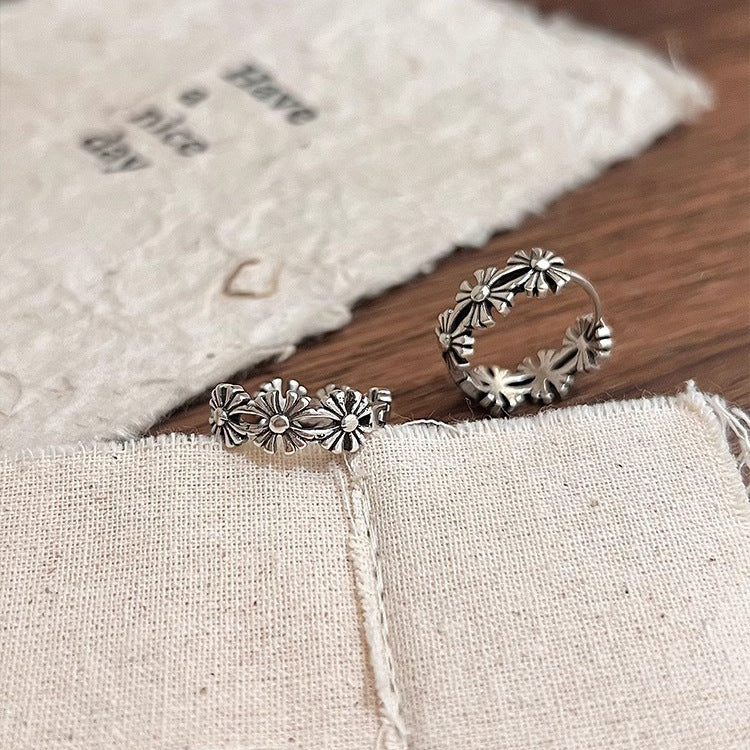 【暗黑美學】十字圓圈藤花耳環 - 復古做舊工藝｜鏤空設計｜