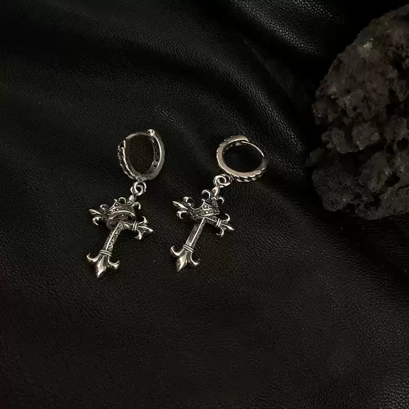 【復古小眾】皇冠十字架耳扣 | 精緻氣質 Huggies