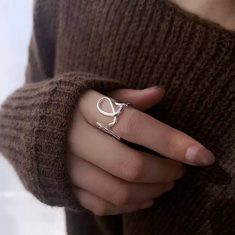 【獨特宣言】個性 LOVE 字母小眾設計感開口戒指