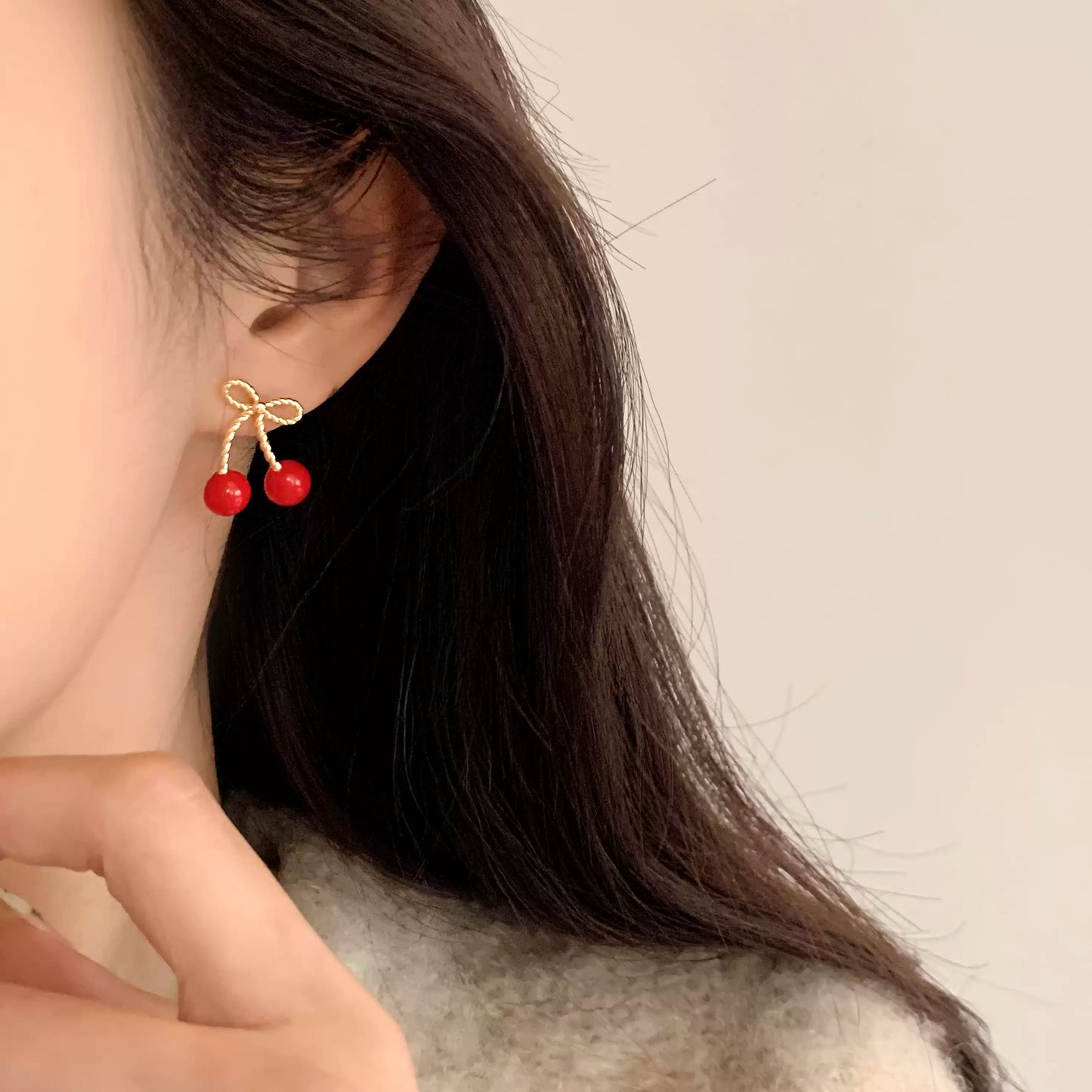 【甜美必備】可愛櫻桃耳環 - 精緻果實設計｜減齡神器｜
