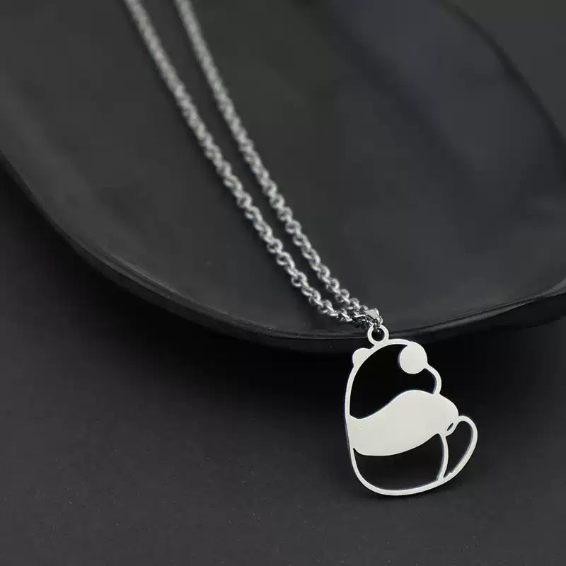 「治癒系熊貓背影項鍊｜簡約衛衣鏈｜INS風甜美小眾飾品」