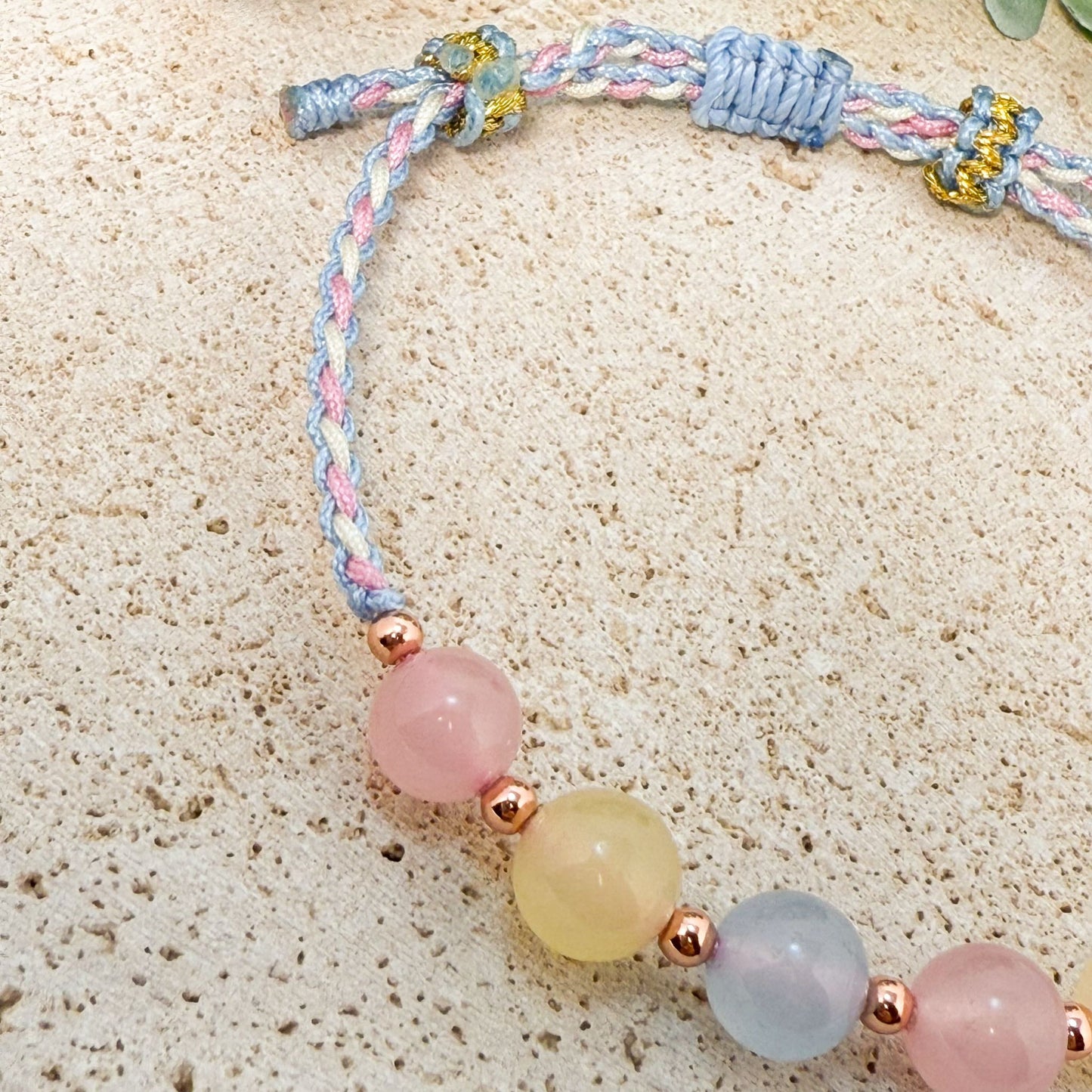 🌟 粉漾心語 · 摩根石三色手繩 🌟