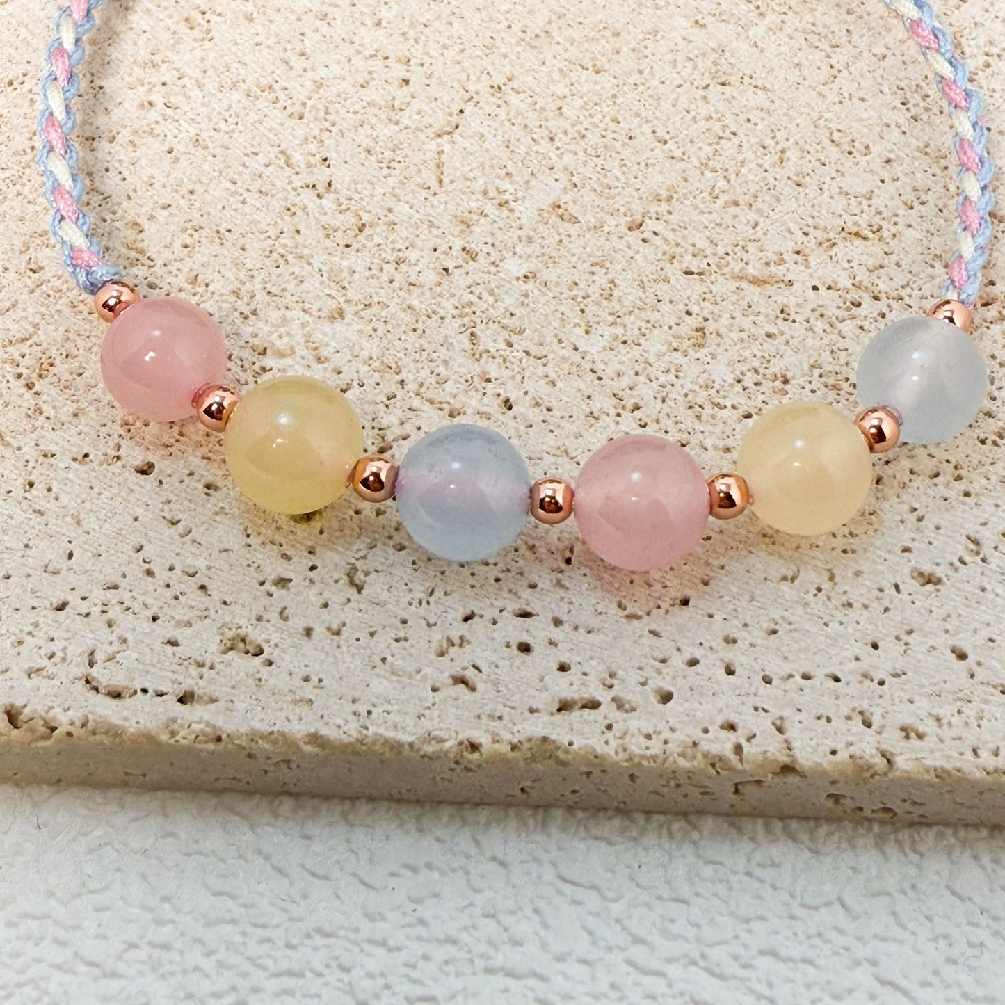 🌟 粉漾心語 · 摩根石三色手繩 🌟