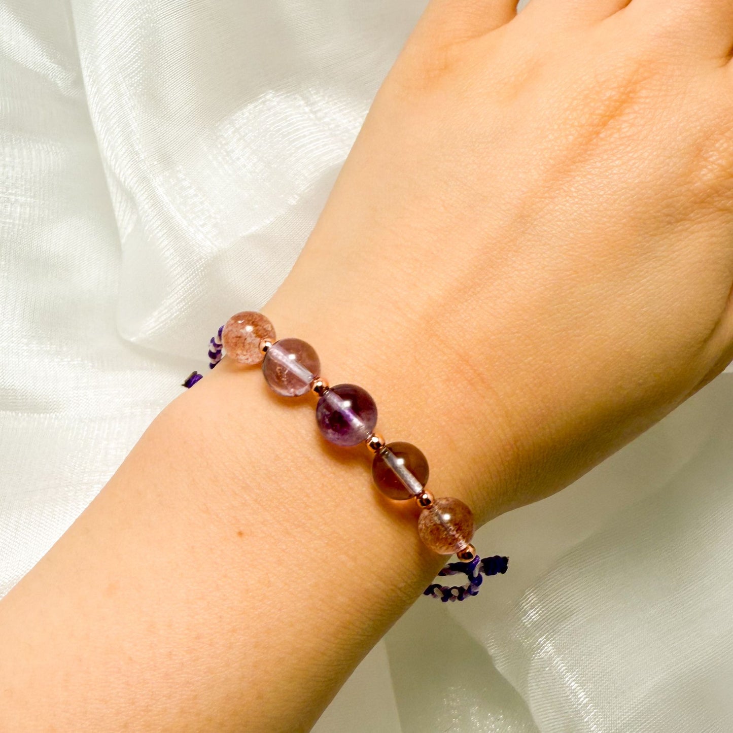 🌟 浪漫守護 · 草莓晶紫晶手繩 🌟