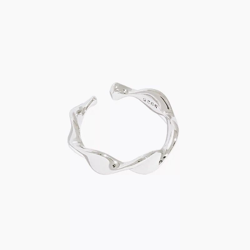 【復古小眾】波浪彎曲開口戒指