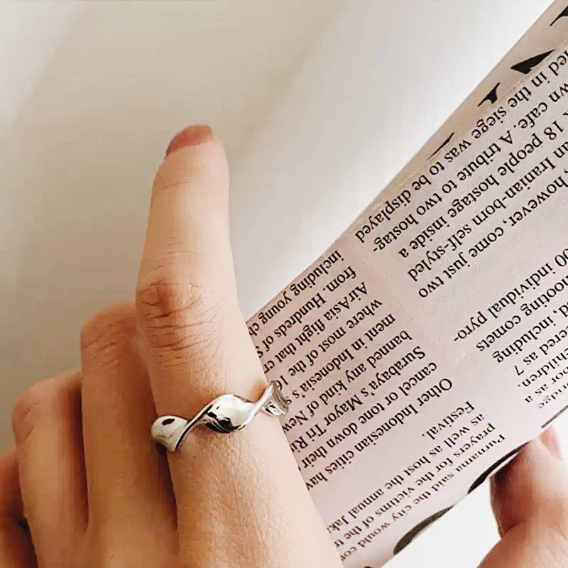 【復古小眾】波浪彎曲開口戒指