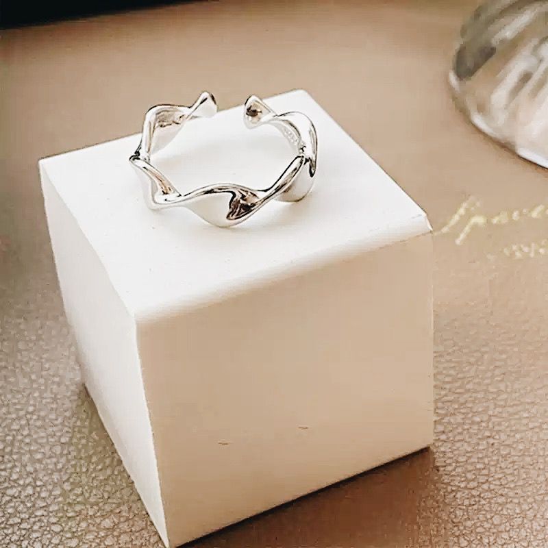 【復古小眾】波浪彎曲開口戒指