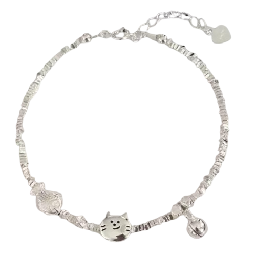 🐱 *【小貓吃魚碎銀手鍊】—— 可愛與個性的完美結合*