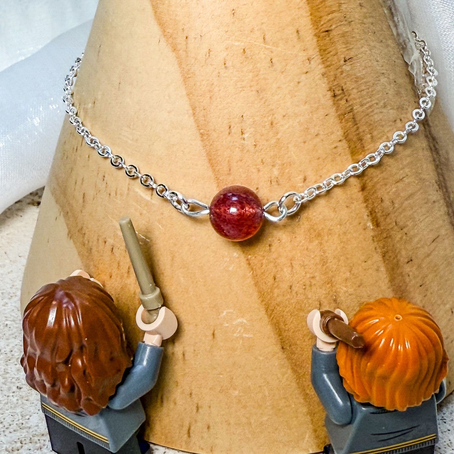 STRAWBERRY WHISPER • 草莓水晶波紋銀手鍊