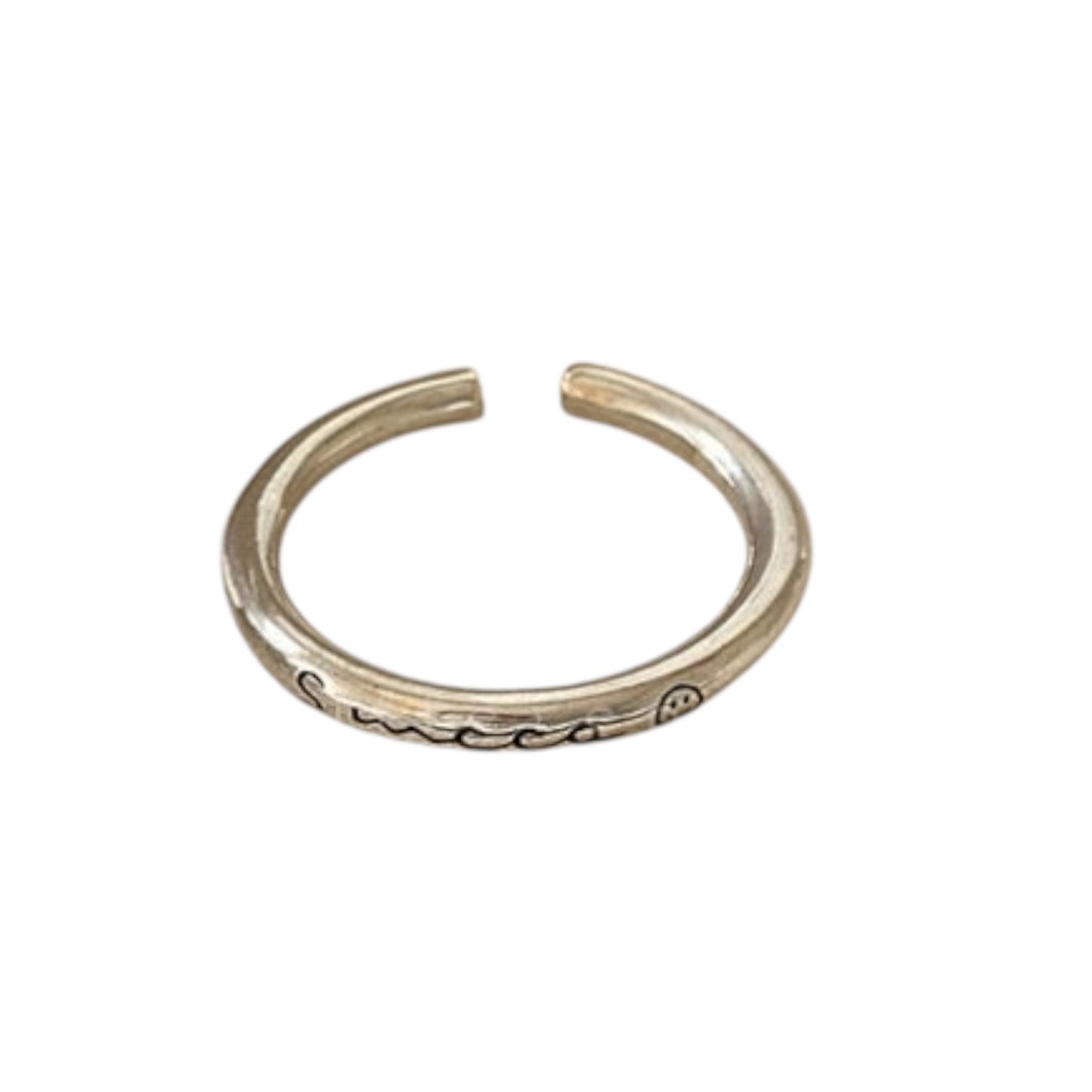 【甜酷疊戴風】方塊星星笑臉戒指女 字母微笑開口指環 氣質設計食指戒 潮人必備