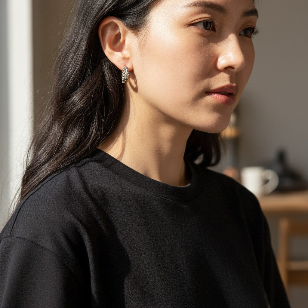 【暗黑美學】十字圓圈藤花耳環 - 復古做舊工藝｜鏤空設計｜