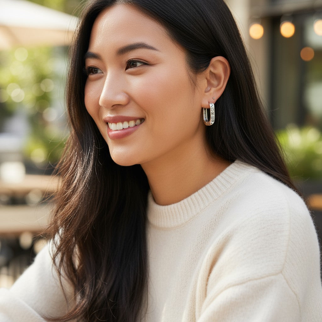 【個性宣言】塗鴉U型耳環 - 藝術感日常配飾｜輕盈舒適｜